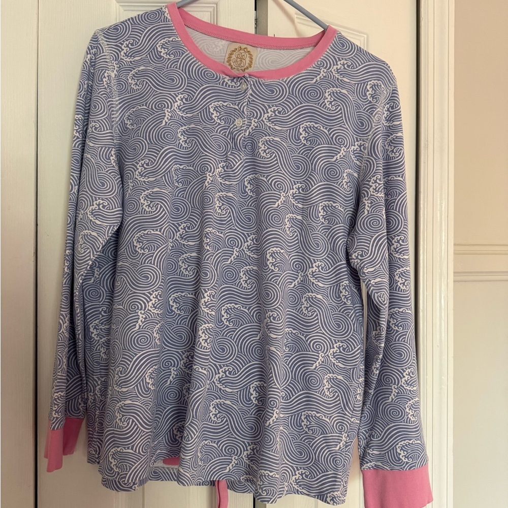The Beaufort Bonnet Company Blue Swirl pajama set